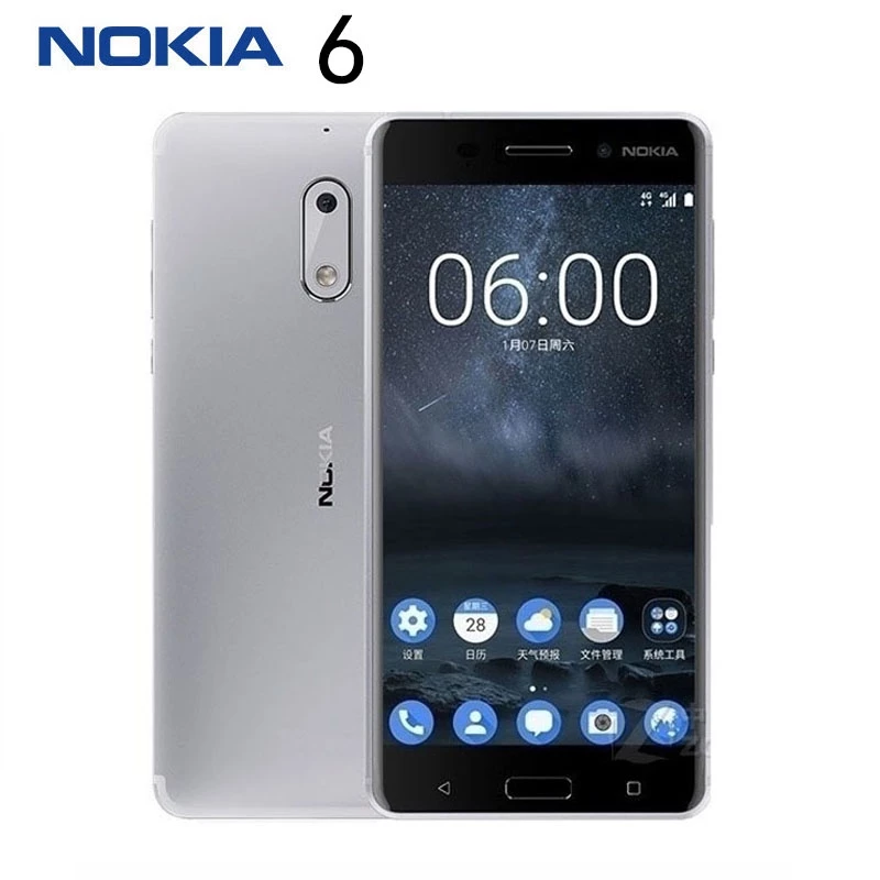Nokia 6 สมาร์ทโฟน Celular Snapdragon 430 NFC โทรศัพท์มือถือ Android 7.0 Octa Core 5.5" โทรศัพท์ลายนิ้วมือ 16.0 MP