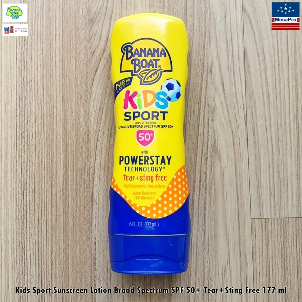 60% Sale!!! EXP.02-05/26 Banana Boat® Kids Sport Sunscreen Lotion Broad Spectrum SPF 50+ 177 ml ครีมกันแดดสำหรับเด็ก
