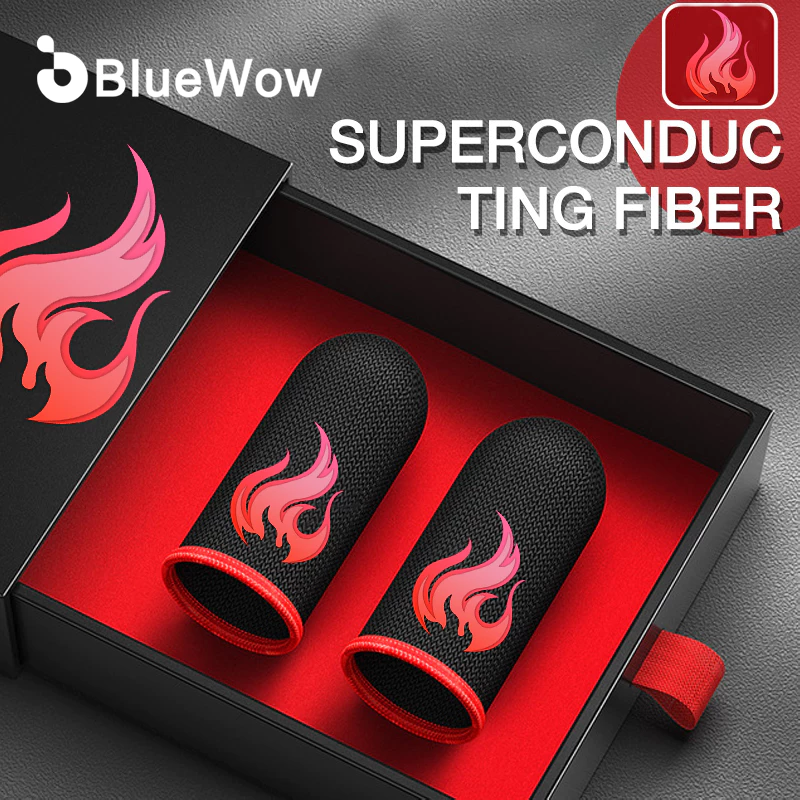 【MLBB】BlueWow Brand New Fire Gaming Finger Sleeve for PUBG Breathable Fingertips Sweatproof Anti-slip Fingertip Cover Thumb Gloves For Mobile Game