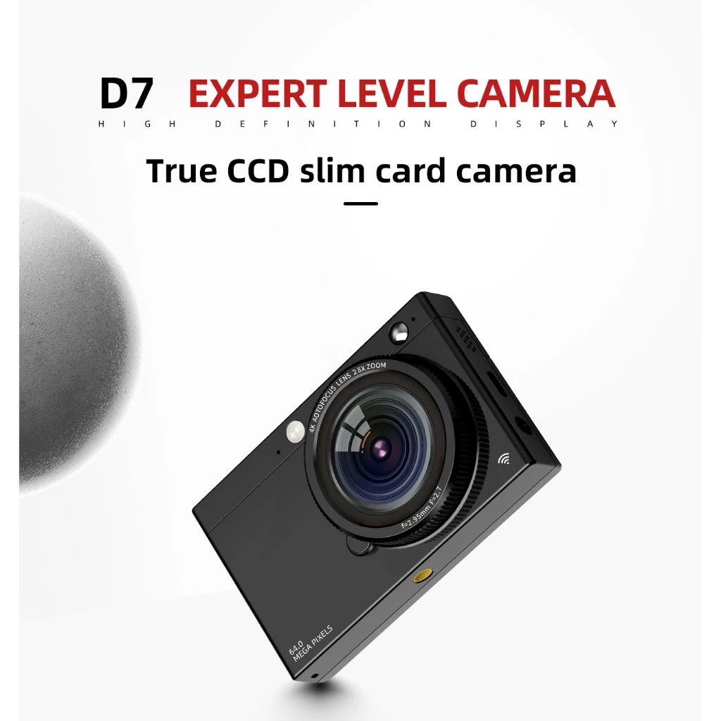 D7 4K กล้องดิจิตอล 64MP ล้านพิกเซล 2.83 นิ้วหน้าจอแสดงผล IPS กล้อง HD 28x ซูมออปติคัลกล้อง Vlogging แบบพกพา