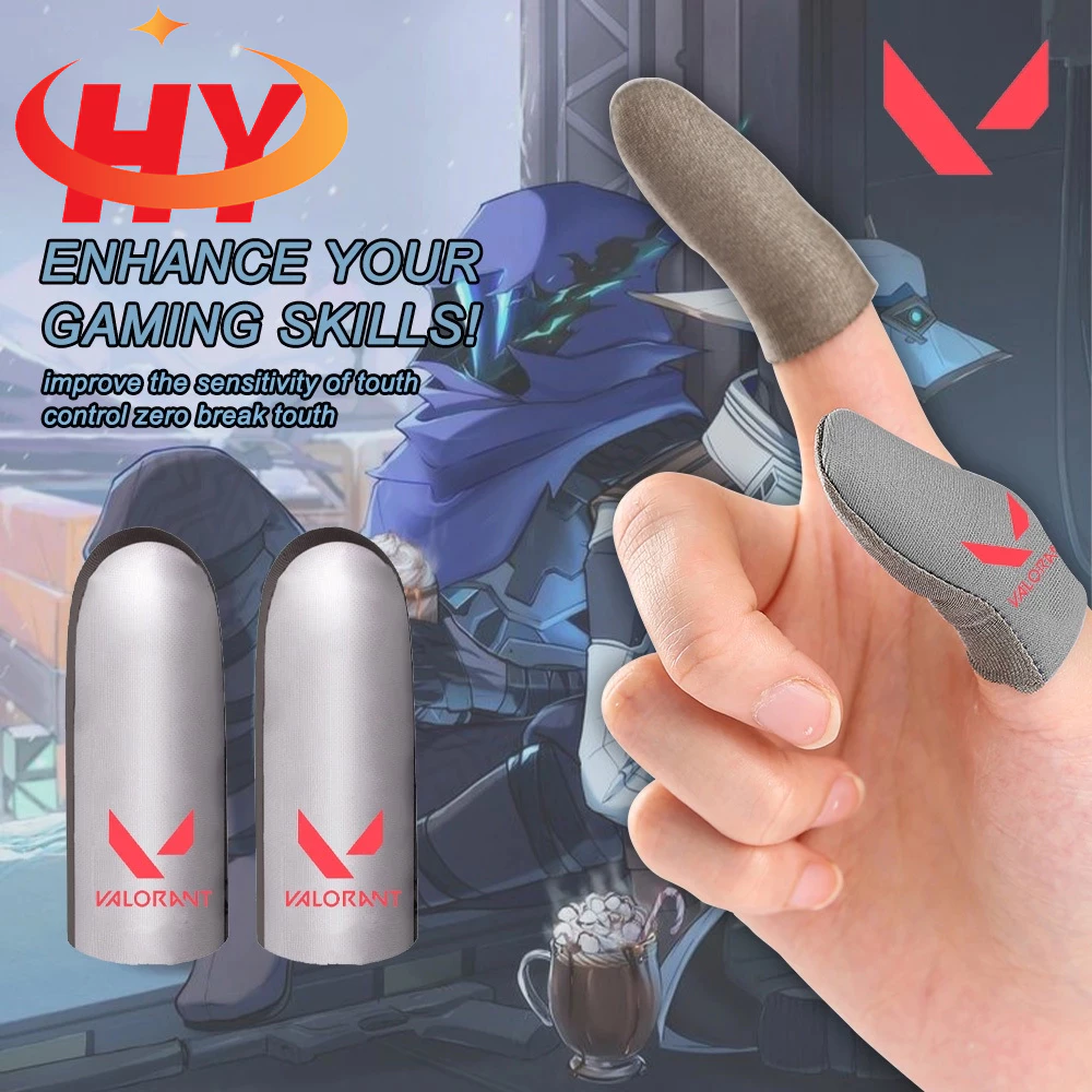Hy เกมมือถือปลายนิ้วถุงมือ Sweatproof Anti-slip หน้าจอสัมผัสนิ้วมือ Breathable Gaming ปลายนิ้วสําหรับ Gamer