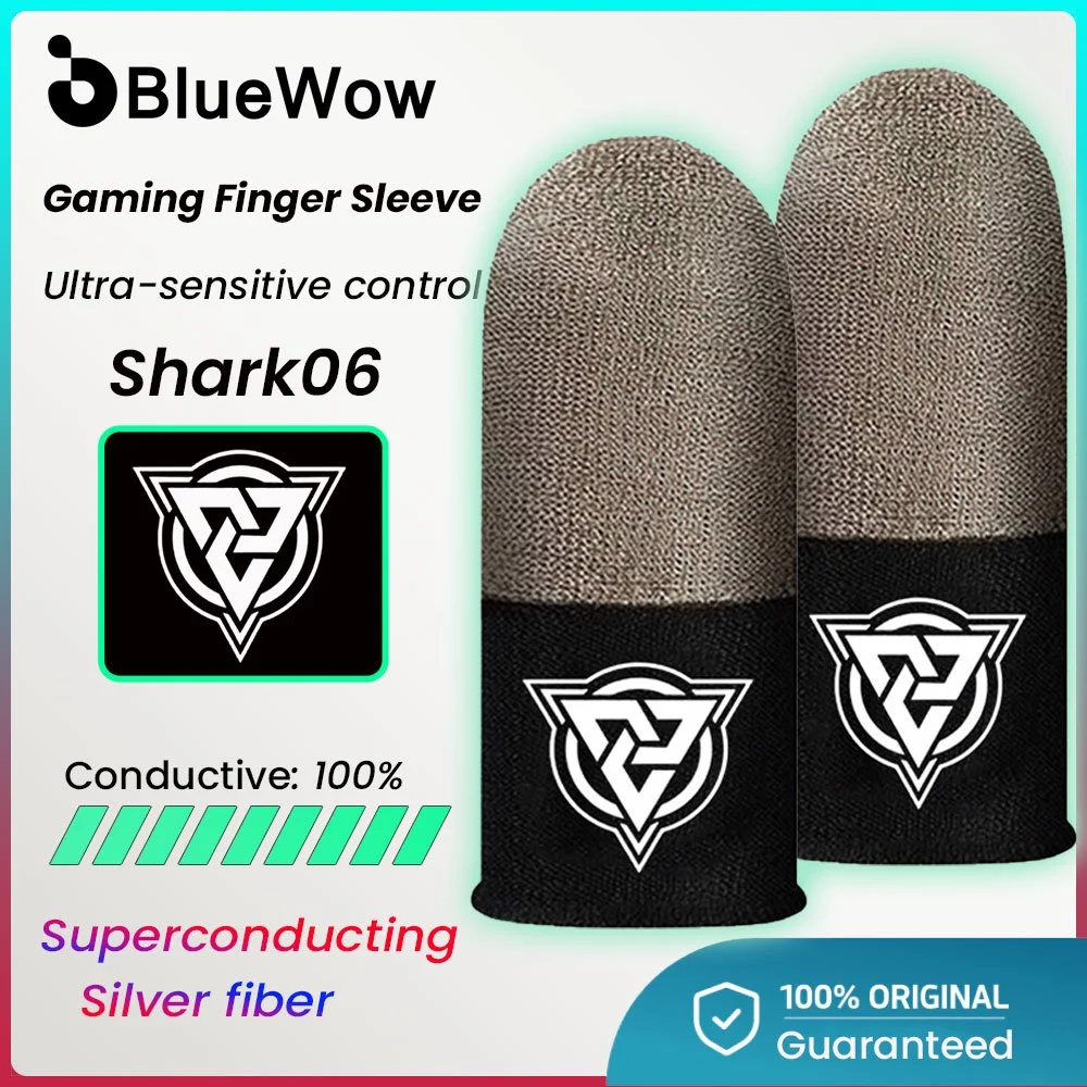 Bluewow Gaming Finger Sleeve Silver Cloth Breathable Sweatproof Finger Gloves PUBG COD
