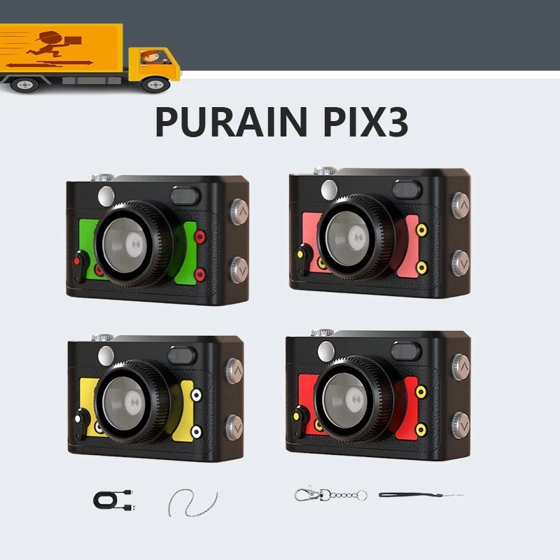 PURAIN PIX3 HD Retro CCD กล้อง 8-megapixel OTG เกียร์กล้องขนาดเล็กกล้องดิจิตอลแบบพกพา