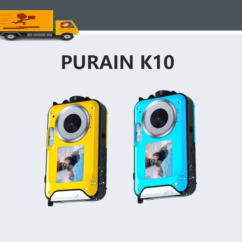 PURAIN K10 HD Retro CCD กล้อง 3.5 ม.กันน้ํา 48 ล้านพิกเซลด้านหน้าและด้านหลังกล้องคู่เกียร์ OTG กล้องดิจิตอลแบบพกพา