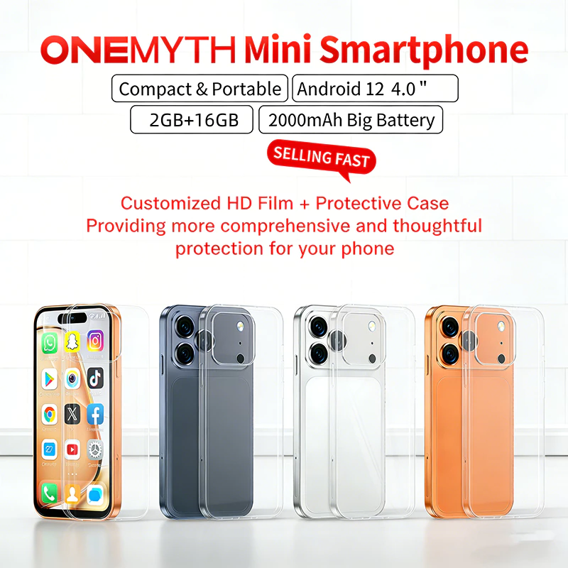 A18 Pro Mini โทรศัพท์มือถือ 4G LTE โทรศัพท์ขนาดเล็ก 2GB RAM 16GB ROM Android 12 Face ปลดล็อคกรณีของขวัญฟรีและตัวป้องกันหน้าจอ