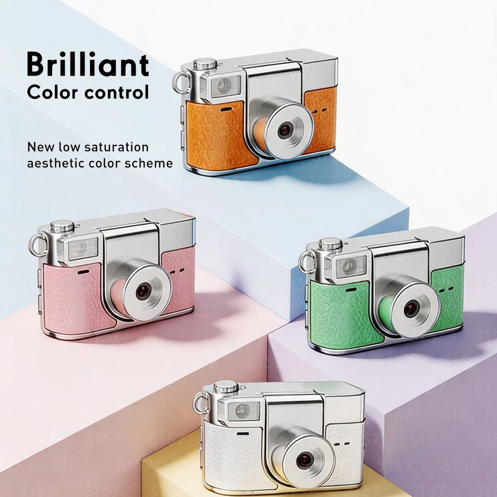 กล้องดิจิตอล 2K | กล้อง CCD 180° เลนส์เซลฟี่แบบหมุนได้ กล้องดิจิตอลขนาดเล็กพร้อมไฟเติมหน้าจอ ไอพีเอส สําหรับ วิดีโอบล็อก