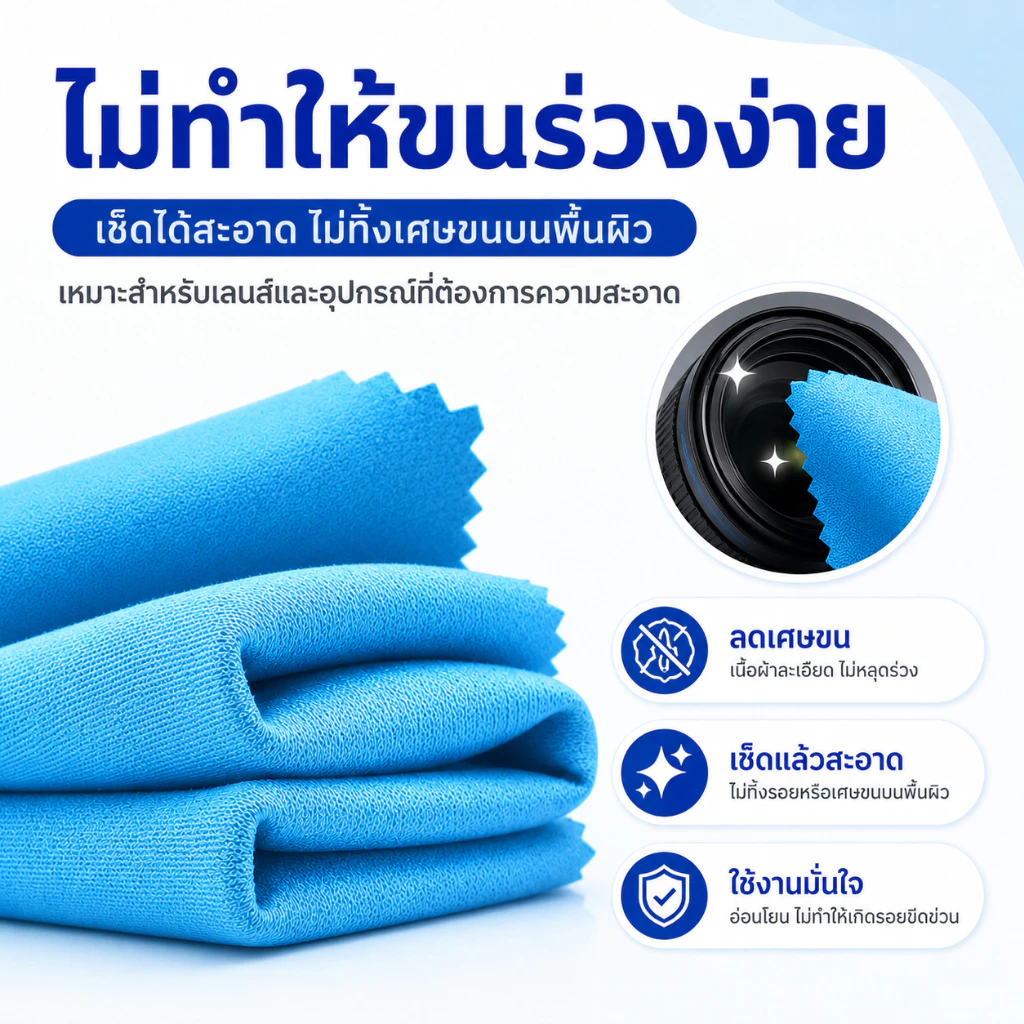 เลนส์ ผ้า ผ้าเช็ดเลนส์ ไมโครไฟเบอร์ เหมาะสําหรับกล้องแอคชั่น เลนส์กล้อง โทรศัพท์มือถือ เครื่องประดับ แล็ปท็อป ฯลฯ