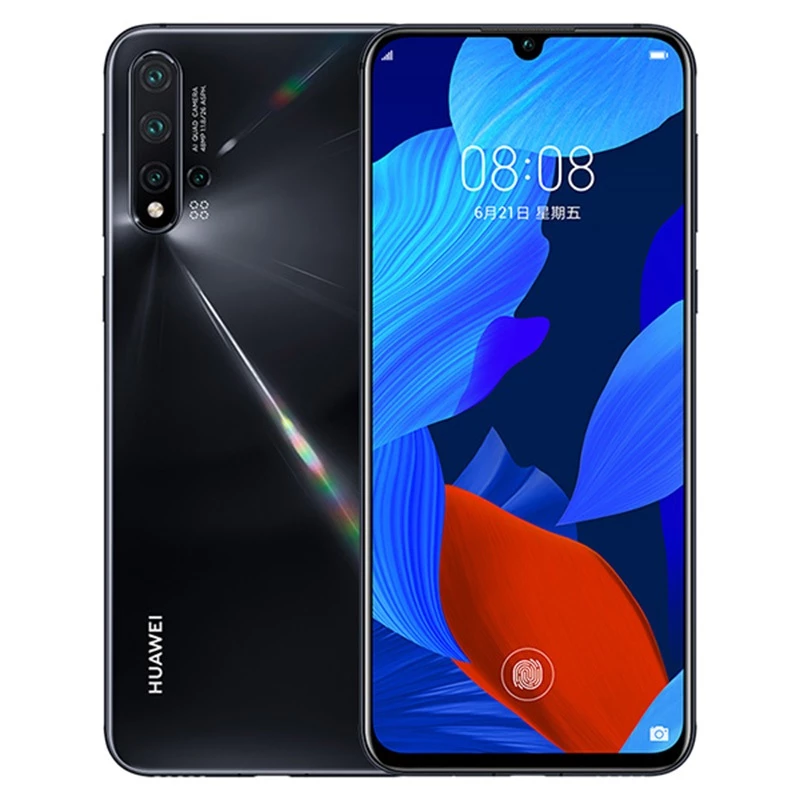โทรศัพท์สมาร์ทสําหรับ Huawei Nova 5t 8GB 128GB โทรศัพท์มือถือ 3500mAh 6.39 นิ้ว