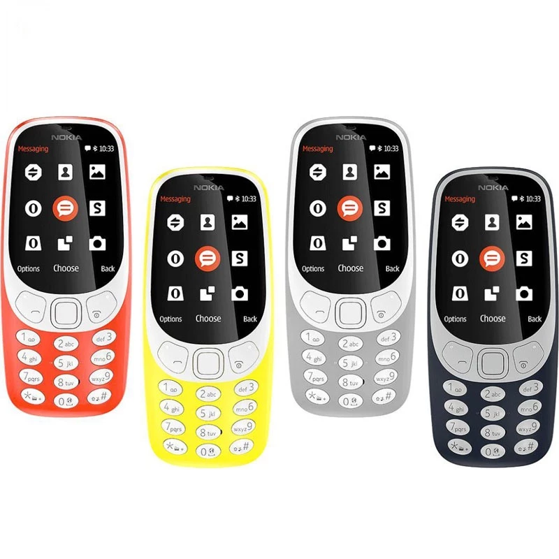Nokias 3310 2G (2017) โทรศัพท์มือถือ Dual Sim Card 2.4" 2G GSM ปลดล็อคโทรศัพท์มือถือ
