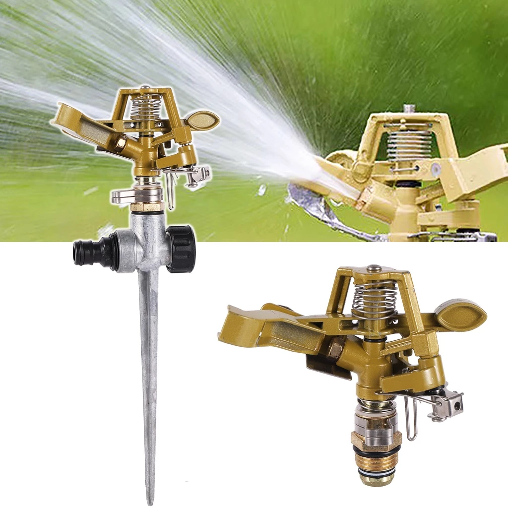 หมุนโยกสปริงเกลอร์ที่มี1/2 "ด้ายชายเรือนกระจกปรับผลกระทบสปริงเกลอร์สนามหญ้าสวนสวนสวนสวนผลไม้สนามชลประทานรดน้ําหัวฉีด