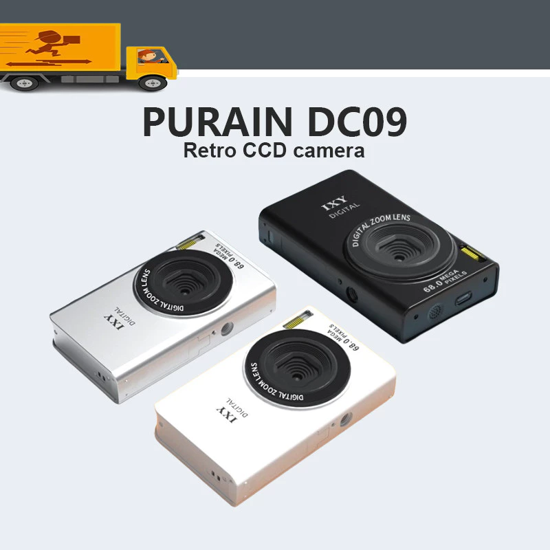 PURAIN DC09 กล้อง HD Retro CCD พร้อมการส่งสัญญาณ OTG 68 ล้านพิกเซล มาพร้อมกล้องดิจิตอลแบบพกพาแบบฟิลเตอร์หลายระดับความงาม