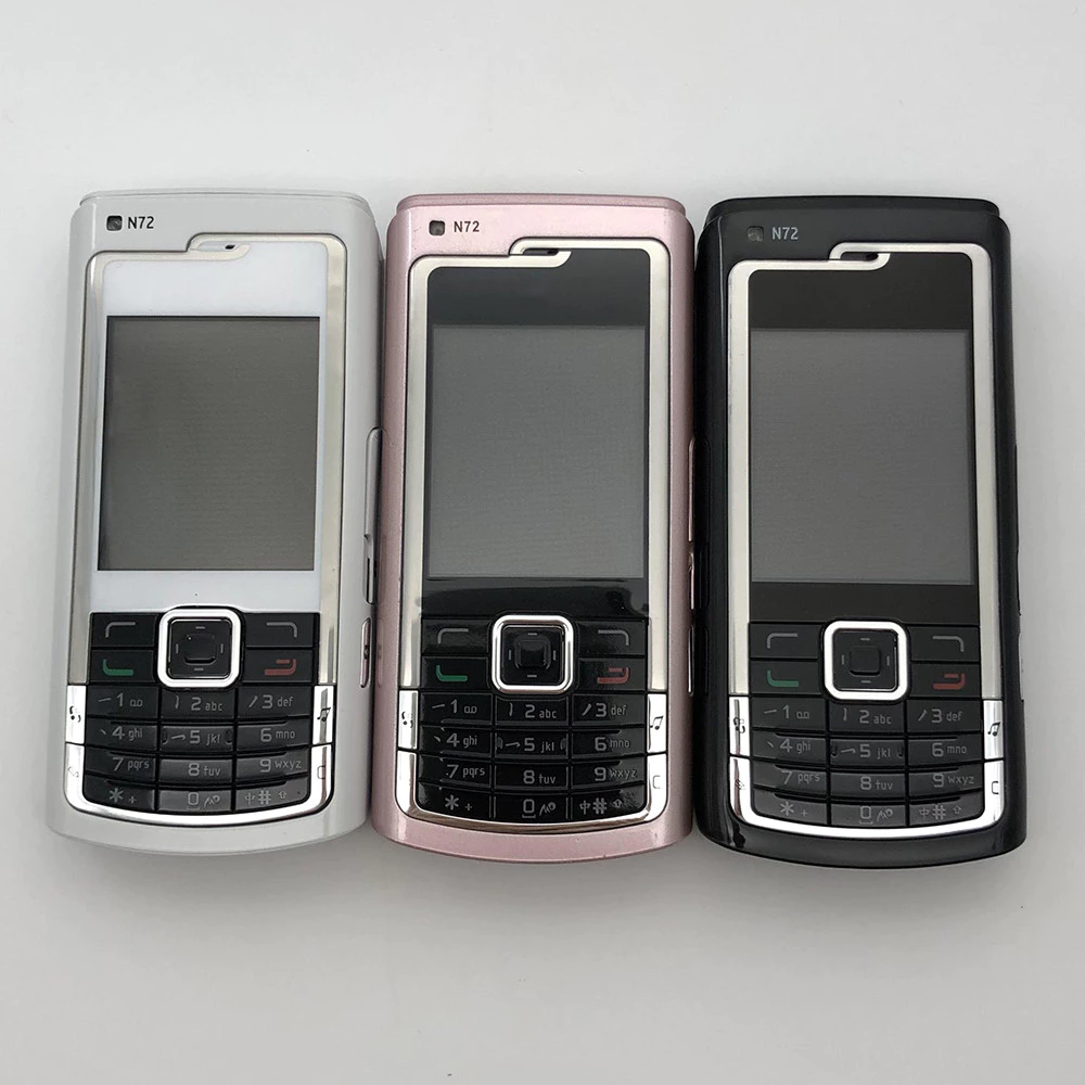 โทรศัพท์มือถือ N72 GSM 2G ดั้งเดิมปลดล็อคโทรศัพท์มือถือ