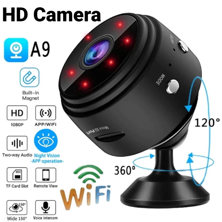 สมาร์ทกล้องขนาดเล็กบันทึกกีฬากลางแจ้ง HD Night Vision เครือข่าย Wifi กล้อง