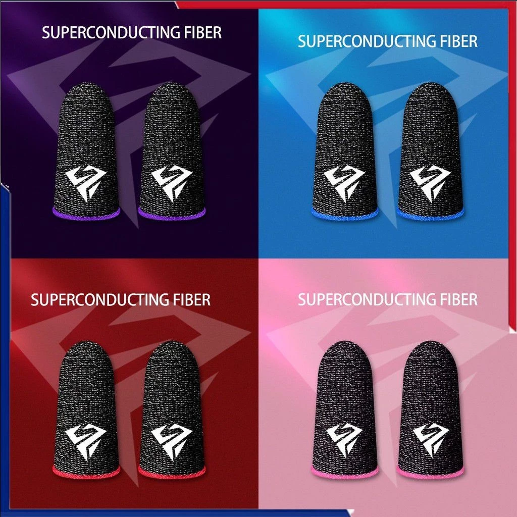 1 คู่ Gaming Finger Sleeve Breathable ปลายนิ้ว PUBG เกม Sweatproof Anti-slip ปลายนิ้วฝาครอบ Thumb ถุงมือสําหรับเกมมือถือ