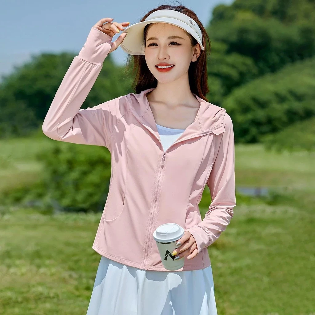 67% OFF UM M-3XLเสื้อกัน uv UPF50+ กระชับหุ่น เสื้อแขนยาวเข้ารูป Sport ผ้าเรยอน กันแดด สำหรับผู้หญิง uv