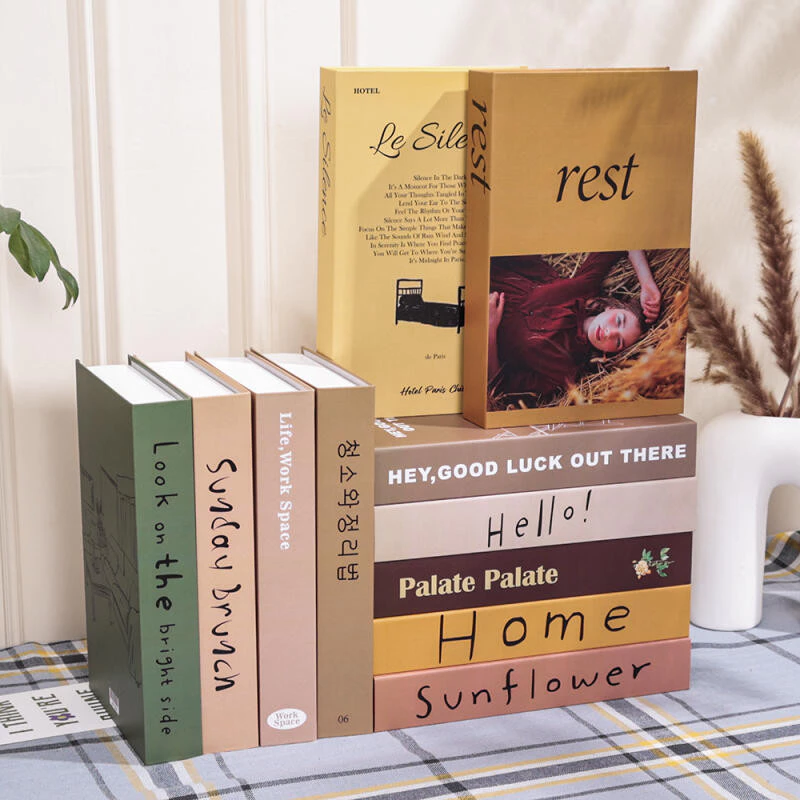 📖หนังสือปลอม📖 ชุดหนังสือปลอม ชุด 5 ชิ้น หนังสือแต่งบ้าน หนังสือโชว์ ปกแข็ง สีสด ภาพคม สําหรับตกแต่งบ้าน คาเฟ่