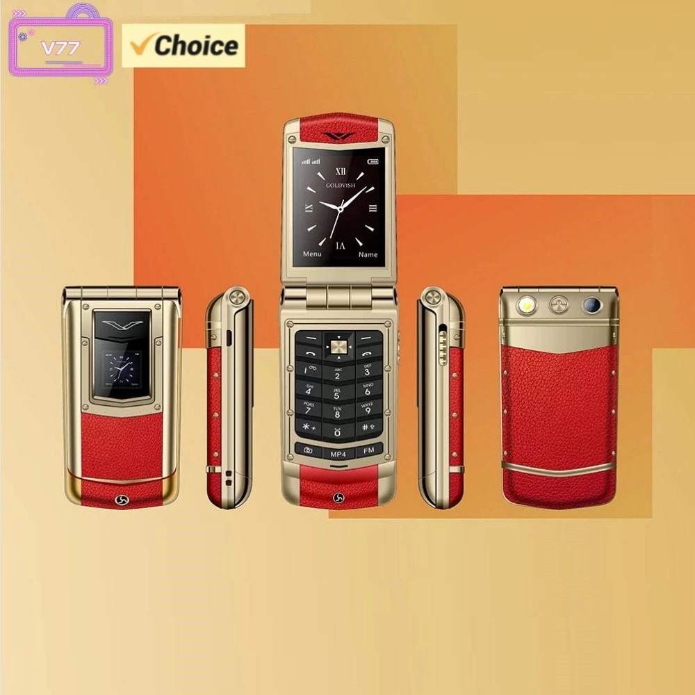 ใหม่ Arrivial V77 Ayxta GSM โทรศัพท์มือถือ 2.4 นิ้ว MTK Dual SIM ไฟฉายสแตนด์บายเครื่องเล่นเพลงบลูทูธพลิกโทรศัพท์มือถือ