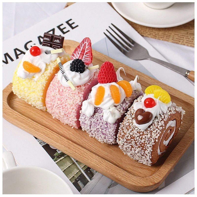 เค้กโรล Swiss Roll เค้กแต่งร้านคาเฟ่ เค้กปลอม งาน PU สวยสมจริง แต่งบ้าน แต่งร้านค้า พร๊อพถ่ายรูป