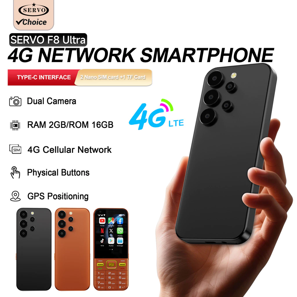 SERVO F8 Ultra คีย์บอร์ดสมาร์ทโฟน Android 2.8 "จอแสดงผลสัมผัส 4G LTE Cellular 2GB + 16GB โทรศัพท์มือถือ Dual SIM 2200mAh GPS WIFI