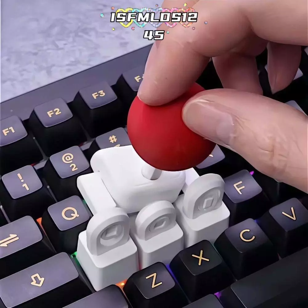 ISFMLDS1245 จอยสติ๊กเกมภายนอก, Grip พิเศษ Creative พิมพ์คีย์บอร์ดจอยสติ๊ก,แบบพกพาจําลอง Rocker Ergonomic จอยสติ๊ก Keycap PC Gaming