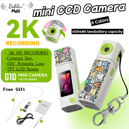 G10 Mini กล้อง 2K HD Thumb-Sized พวงกุญแจเครื่องบันทึกวิดีโอแบบพกพาสวมใส่กล้องพ็อกเก็ตสําหรับนักเรียน Campus Life Vlog บันทึกการเดินทาง