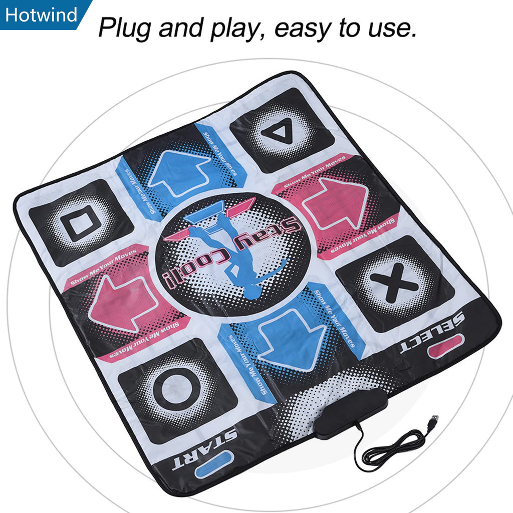 HW1 USB แบบมีสายลื่นเสื่อเต้นรําเกมเต้นรํา Step Pad HD เท้าพิมพ์ฟิตเนส Dancer ผ้าห่มสําหรับ PC Dance Pad ในร่ม Gaming Pad