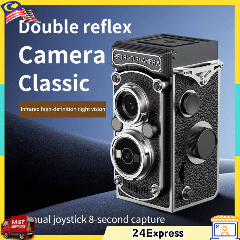Vintage Mini Retro Digital กล้อง 12MP Autofocus 1080P FHD วิดีโอ TLR สไตล์กล้อง CCD สําหรับ Vlogging & ของขวัญ