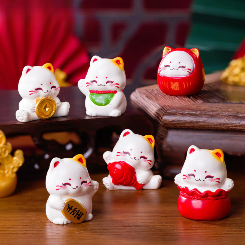 แมวกวักนำโชค DIY น่ารัก แต่งบ้าน-แต่งรถยนต์ ของตกแต่งตั้งโต๊ะ ฟิกเกอร์งานไมโครลาดสเคป