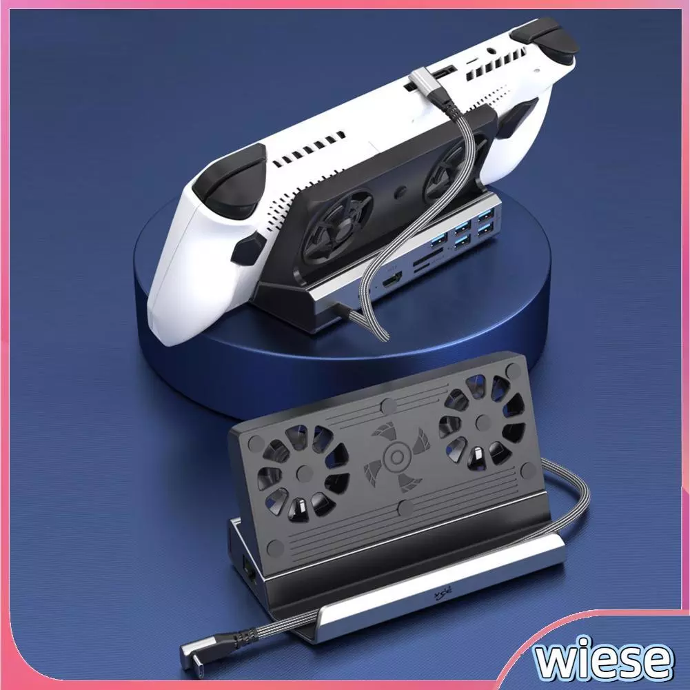 Wiese-th Wiese-th Bewinner 10 in 1 GAMING Docking Station สำหรับ Legion Double RGB พัดลมระบายความร้อน 100W PD ชาร์จเร็ว Gigabit Ethernet USB 3.0 HUB คอนโซลเกมฐาน