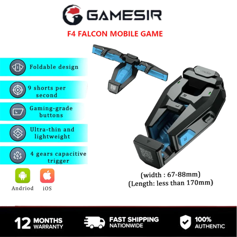 GameSir F4 Falcon โทรศัพท์มือถือ Gaming Trigger PUBG ปุ่มไฟ Aim Key Shooter Controller โทรศัพท์ Gamepad PUBG Turbo โหมด