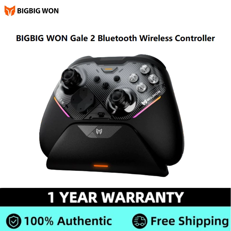 BIGBIG WON Gale 2 บลูทูธไร้สาย Gaming Controller Apex การแข่งขันสวิทช์ 2 คอนโทรลเลอร์ไร้สาย PC รุ่นบลูทูธแท็บเล็ตโทรศัพท์ Android Apple Steam ตํานานสีดําที่คล้ายกัน