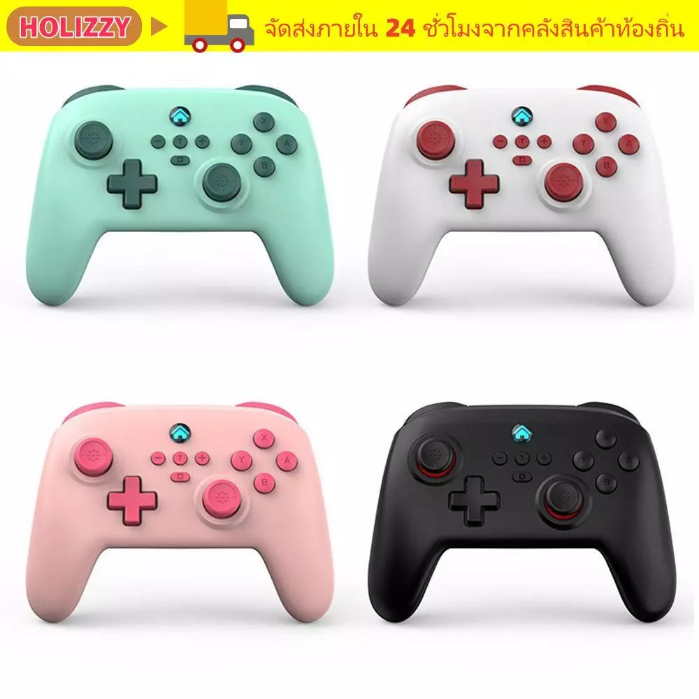 HOLIZZY PC Gaming Controller,ปรับการสั่นสะเทือนหกแกนไร้สาย,Anti Slip Wake Upฟังก์ชั่นGamepadจอยสติ๊กสําหรับสวิทช์/PC/Steam/iOS/Android