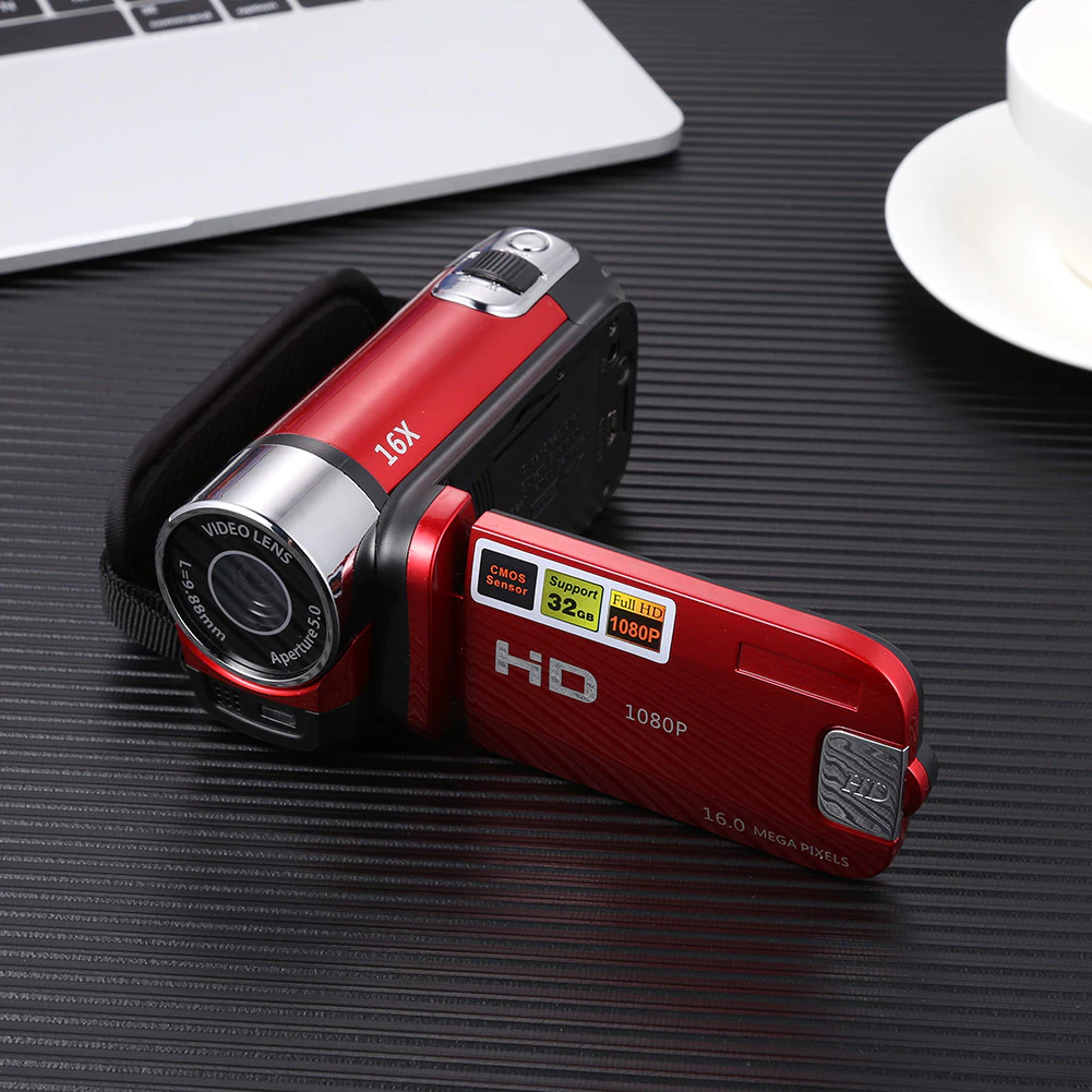 กล้องวิดีโอดิจิตอล Full HD 1080P 32GB 16x ซูมกล้องวิดีโอขนาดเล็ก DV กล้อง