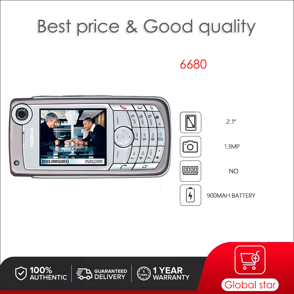 โทรศัพท์มือถือ Nokias 6680 ดั้งเดิมปลดล็อค