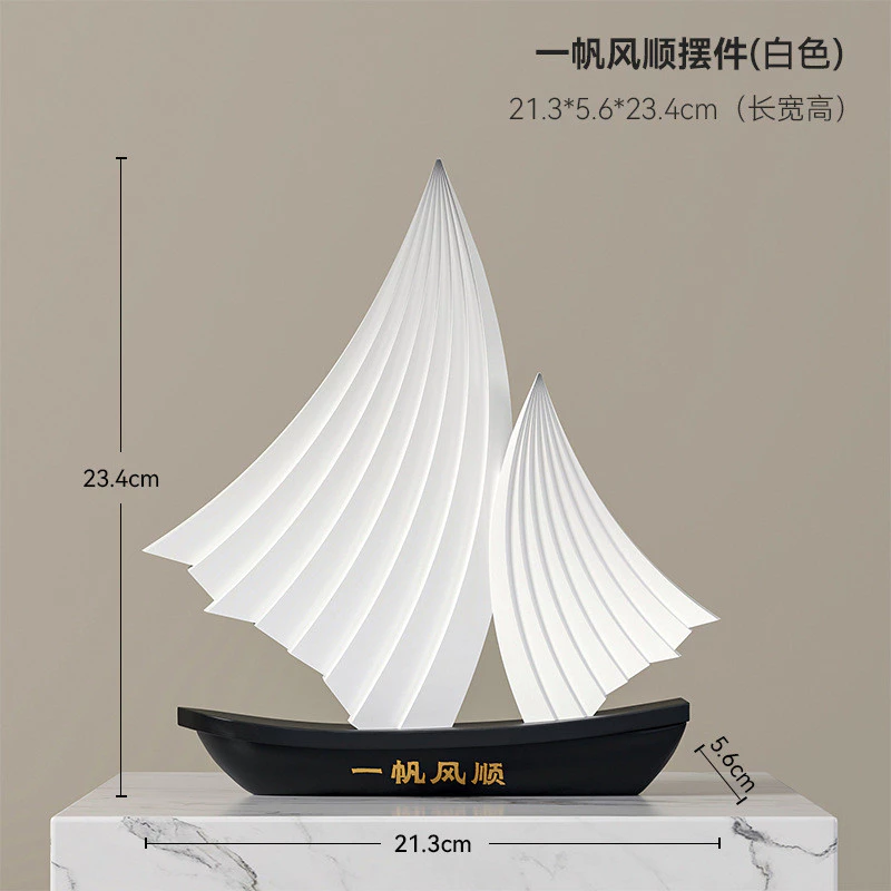 โมเดลเรือใบสีขาว เรซิ่นประดับคริสตัล ของแต่งบ้าน สไตล์มินิมอล สำหรับตกแต่งโต๊ะ ทำงาน ตกแต่งห้อง สำนักงาน ของตกแต่ง บ้านหรู ความหมายดี โชคลาภ แต่งบ้าน