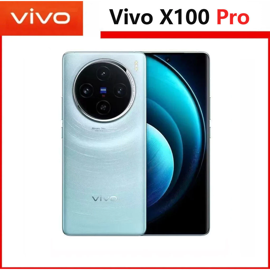 โทรศัพท์มือถือ Vivo X100 Pro 5G ขนาดหน้าจอโค้ง AMOLED 9300 ทุกสีสภาพดีโทรศัพท์มือสองดั้งเดิม