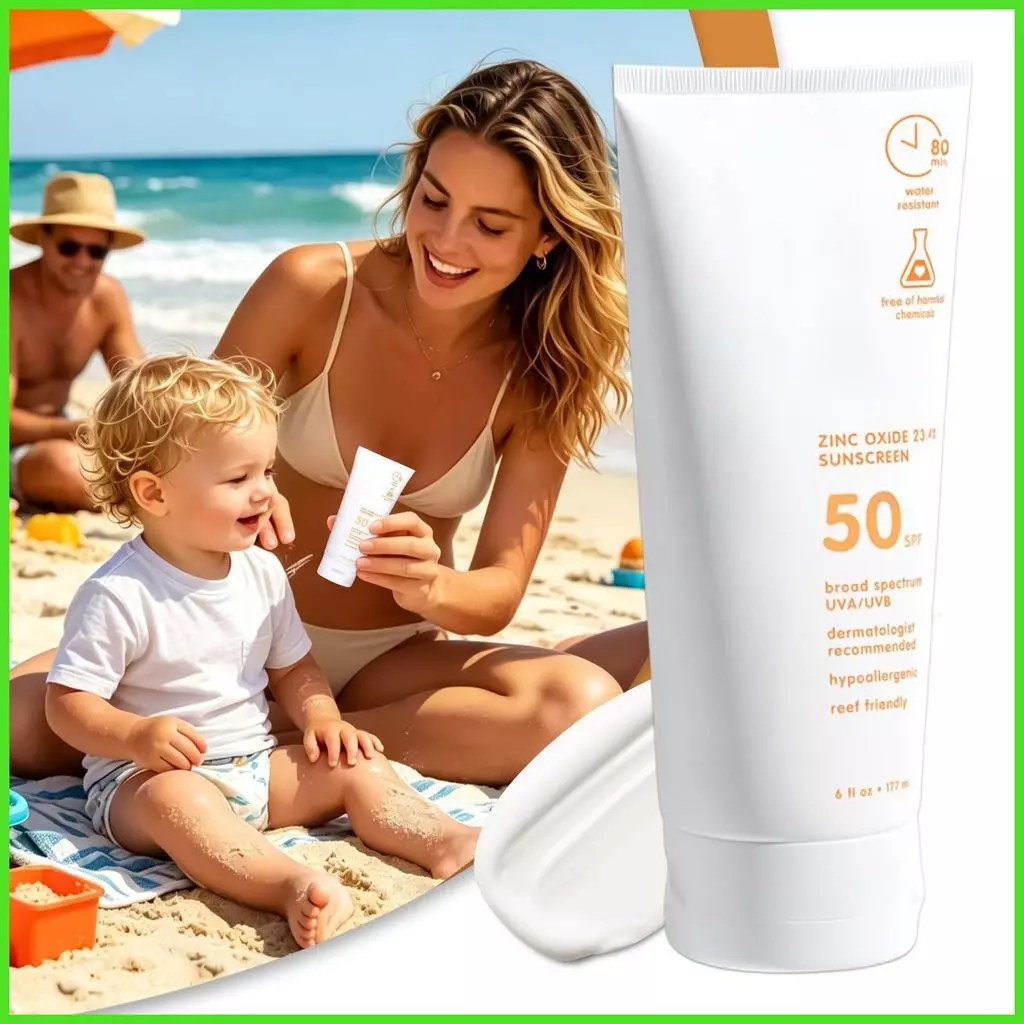 หน้าจอดวงอาทิตย์สําหรับเด็ก 177ml กันน้ําธรรมชาติ SPF 50 ครีมป้องกันแสงแดดติดทนนานสําหรับฤดูร้อน Body Arms chunnimth