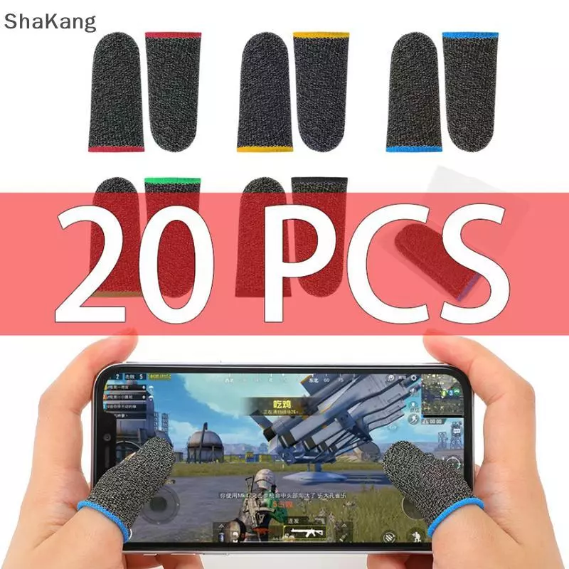 SKMY 20pcs Gaming Finger Sleeves Breathable Sweatproof Non-Slip Touchscreen Thumb Gloves SKK
