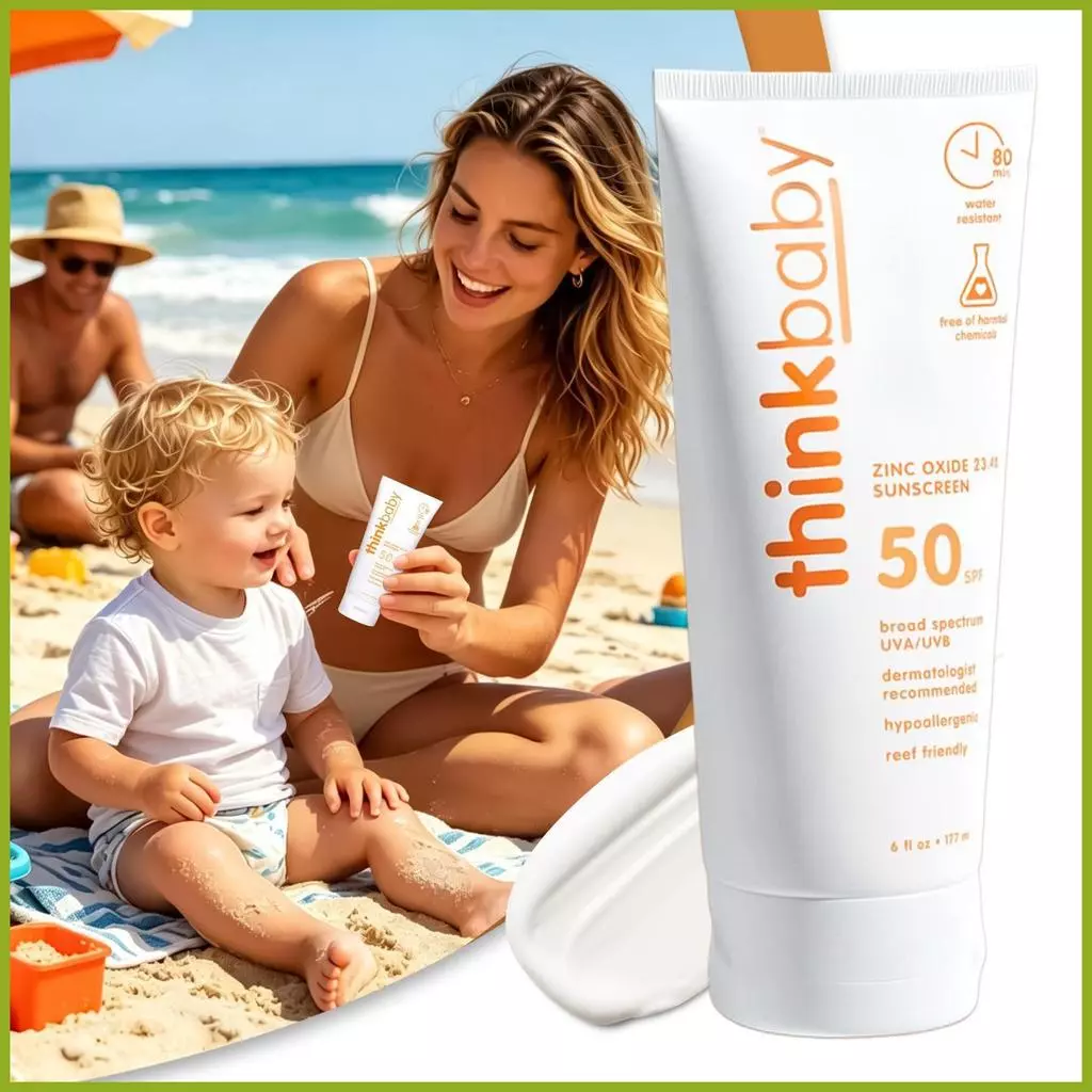 ครีมกันแดดสําหรับเด็ก 177ml กันน้ําธรรมชาติ SPF 50 ครีมป้องกันแสงแดดติดทนนานสําหรับฤดูร้อน Body Arms ขาหลัง antirtth