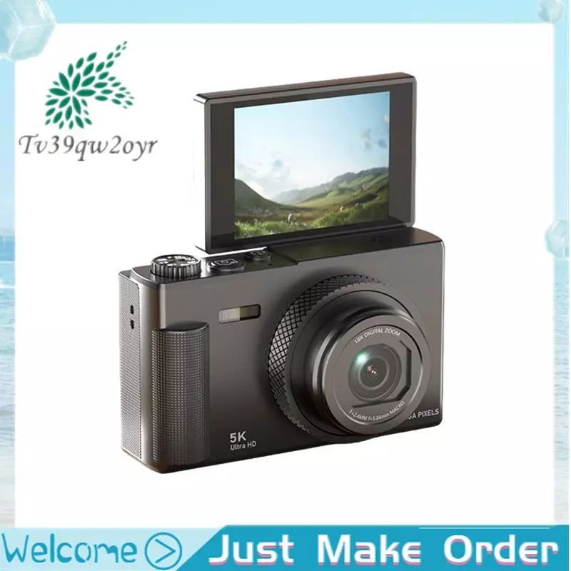 กล้องดิจิตอล 5เค 180° Flip Screen Video Vlog กล้อง 75mp Anti-Shake 18x ซูมกล้อง CCD แบบพกพาสําหรับนักเรียนของขวัญ A