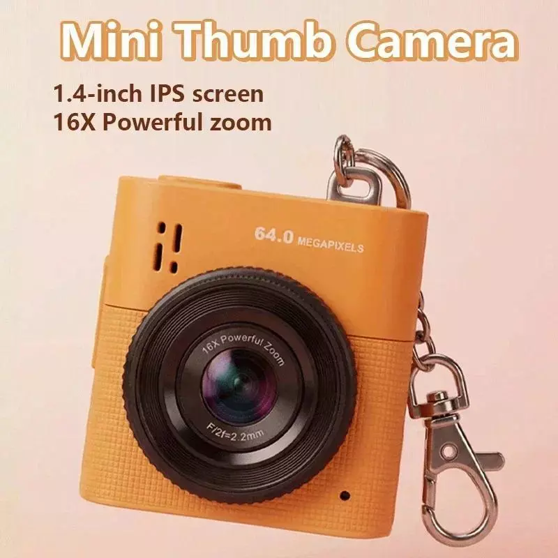 Thumb กล้อง 64MP 16X ซูม 1.4 "หน้าจอ IPS HD กล้องขนาดเล็กแบบพกพาสําหรับถ่ายภาพทุกวัน Vlog