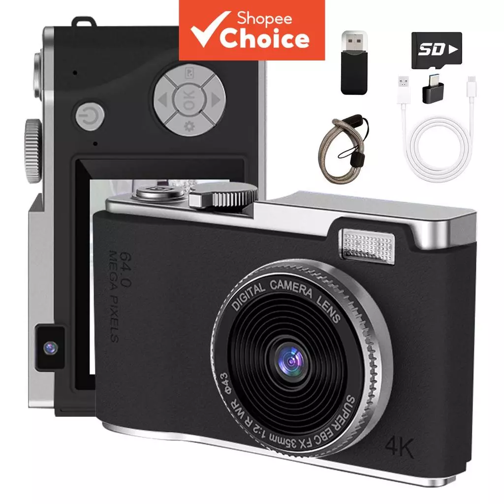 กล้อง 4k มัลติฟังก์ชั่น 48MP กล้องวิดีโอดิจิตอลพร้อมการดําเนินงานที่เรียบง่ายของขวัญวันเกิดคริสต์มาส