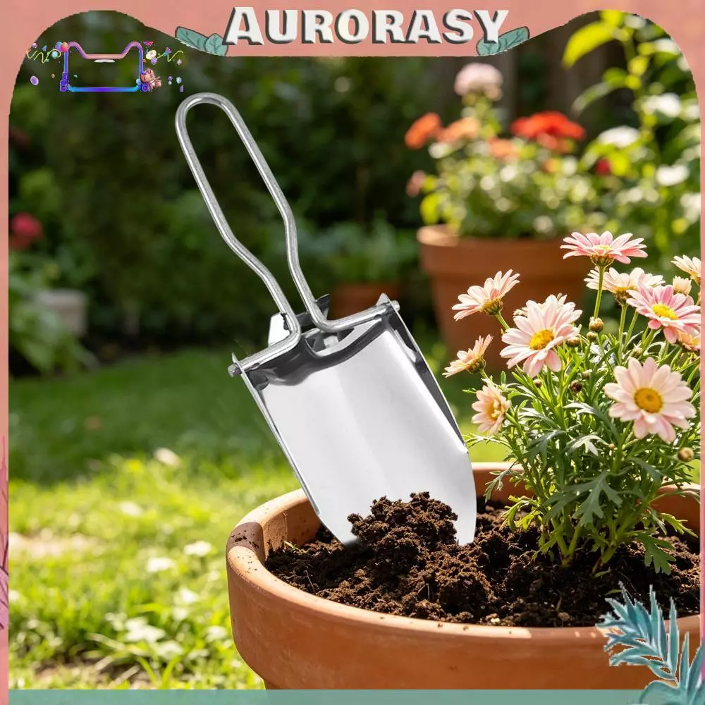 สแตนเลสพับสวนอเนกประสงค์พับสวน Handy Camping Trowel แบบพกพาสวนปลูกเครื่องมือสําหรับกระเป๋าเป้สะพายหลังสวนและ Potting