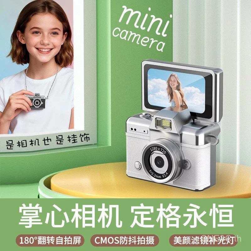 CCD กล้องดิจิตอลนักเรียนใหม่ Selfie Vlogging กล้อง 4K HD กรณีพลิก Mini Pocket กล้องแบบพกพา Vlog การถ่ายภาพกล้องวิดีโอ