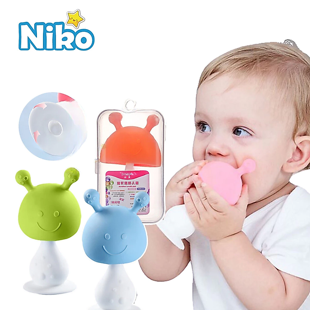 Niko ซิลิโคน ยางกัดเด็ก ยางกัด กัดนิ่ม ลายเห็ด มีเสียง สำหรับเด็ก ยางกัดเด็กทารก ของเล่นเด็ก เห็ดยางกัดเด็ก