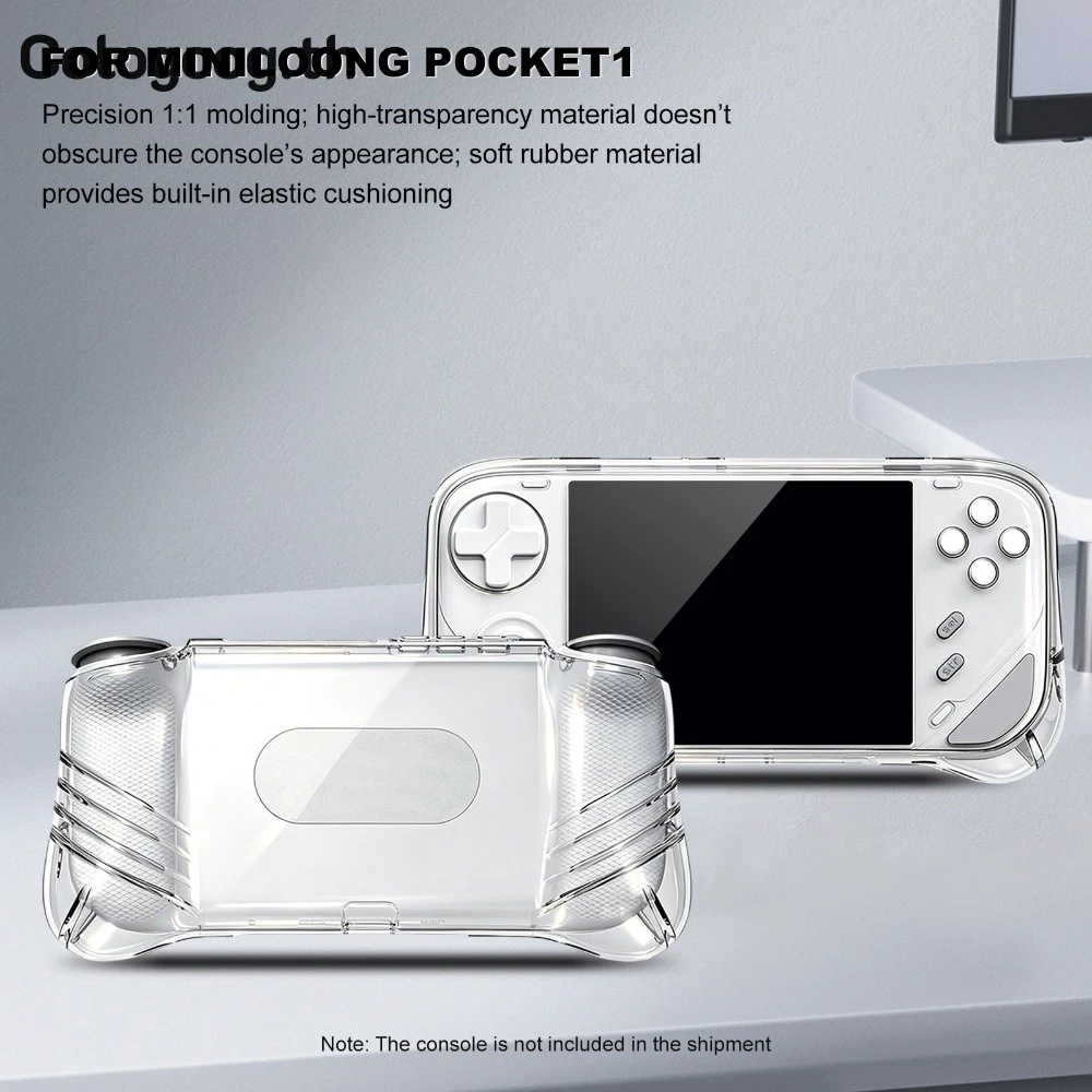 [colog.th] ตัวป้องกันคอนโซลเกมพร้อมคัตเอาท์ที่แม่นยําสําหรับ MINILOONG Pocket1 Ergonomic Grip Shell โปร่งใส TPU Gaming Protector สําหรับใช้ในทุกวันและการเดินทาง