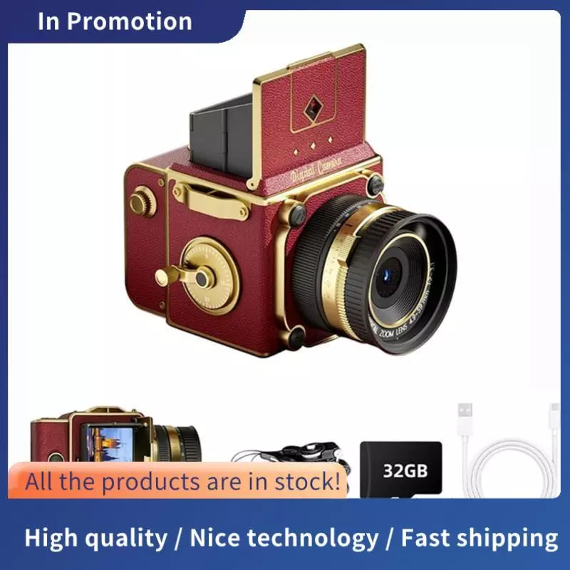 กล้องดิจิตอลวินเทจ Retro Digital CCD กล้อง 64MP 2.7K Autofocus การถ่ายภาพกล้อง 32GB TF Card