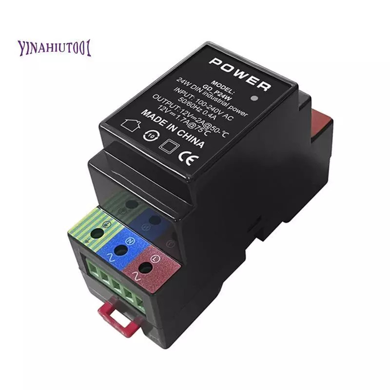 Yinahiut001POE PLUS อุตสาหกรรม DIN Power Supply AC100-240V ถึง DC 12V24W Dual Channel AC to DC Converter สําหรับ AP/กล้อง 100-240Vac ใน 2 ช่อง 12Vdc Max24W เอาต์พุต