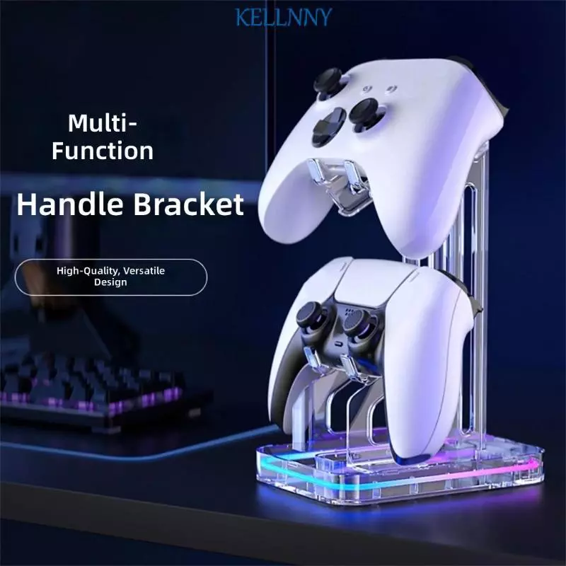 Kellnny 2 Slot Gaming Controller Holder Not Slip Base ไฟสีมีสไตล์สําหรับเกม