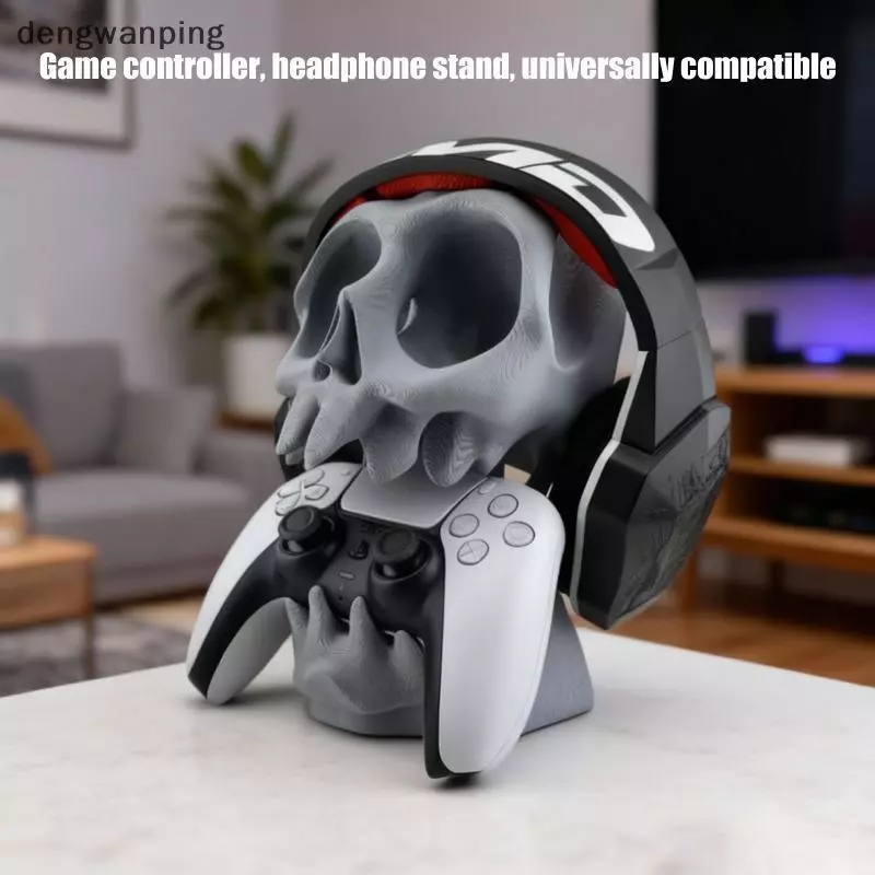 [Dew] Skull Game Controller Stand ส่วนบุคคล 3D ติดผนังหรือผู้ถือเดสก์ท็อปสําหรับโมเดิร์น Gaming Room Switch Display [TH]